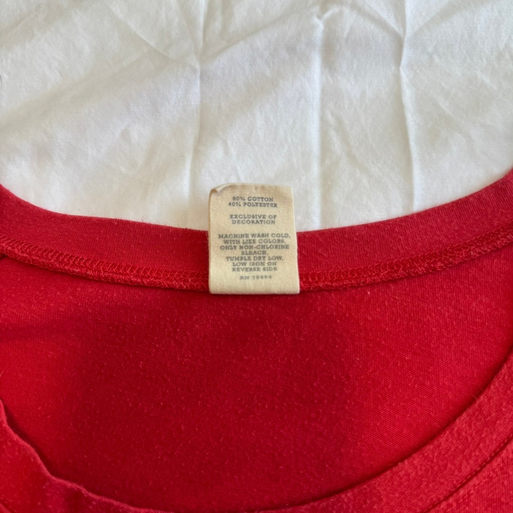 Hollister Womens Red 3/4 Sleeve Graphic T-Shirt Y2K Seagull Logo Size S - Picture 9 of 10